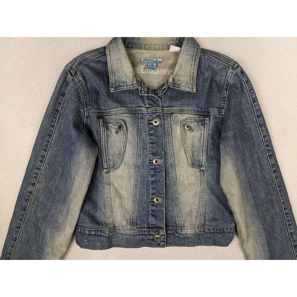 AZZURE - WOMEN'S DISTRESSED DENIM JACKET - SIZE M - Picture 4 of 8